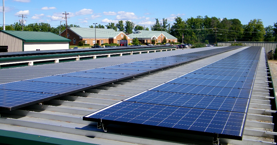 a USDA Rural Development grant helped fund installation of rooftop photovoltaic panels on the E&S Mart in AltaVista