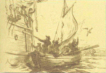 small boat (shallop) used by John Smith to explore Chesapeake Bay in 1608
