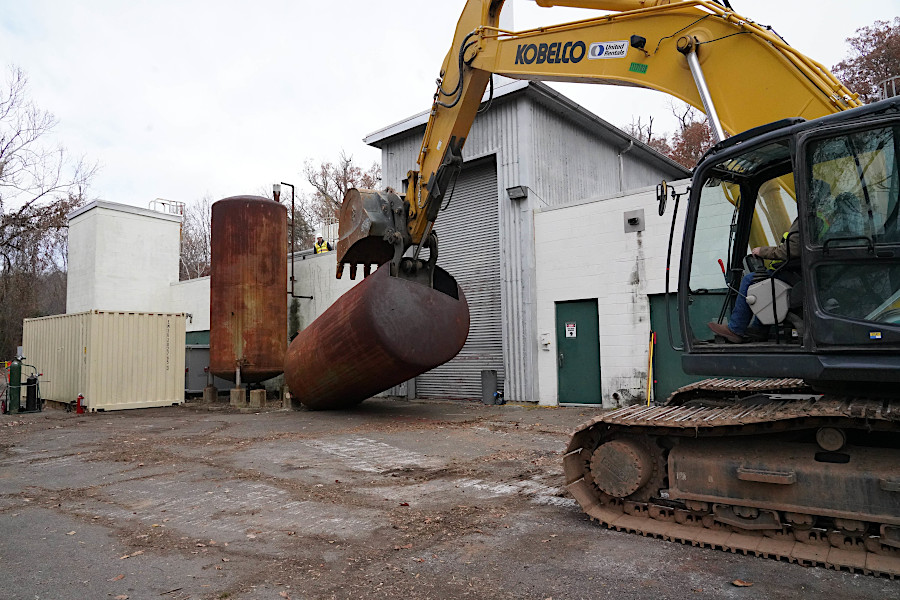removal of aboveground storage tanks and other equipment began in November, 2021