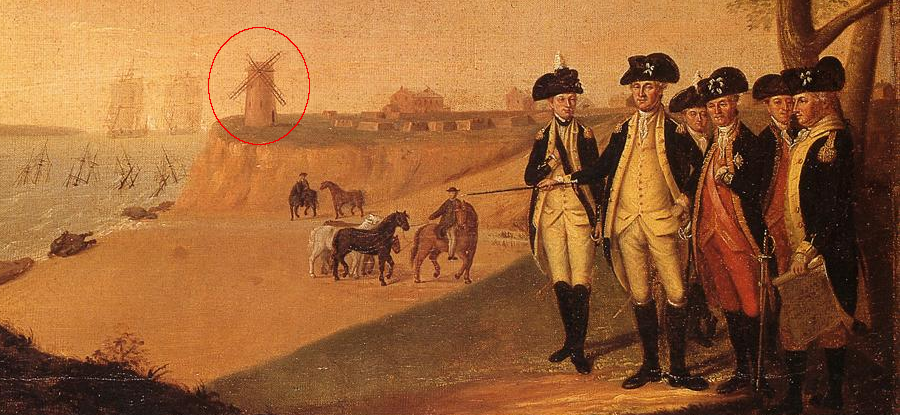 windmill at Yorktown during British surrender, 1781