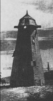 The old windmill tower at Yorktown much in disrepair prior to 1840