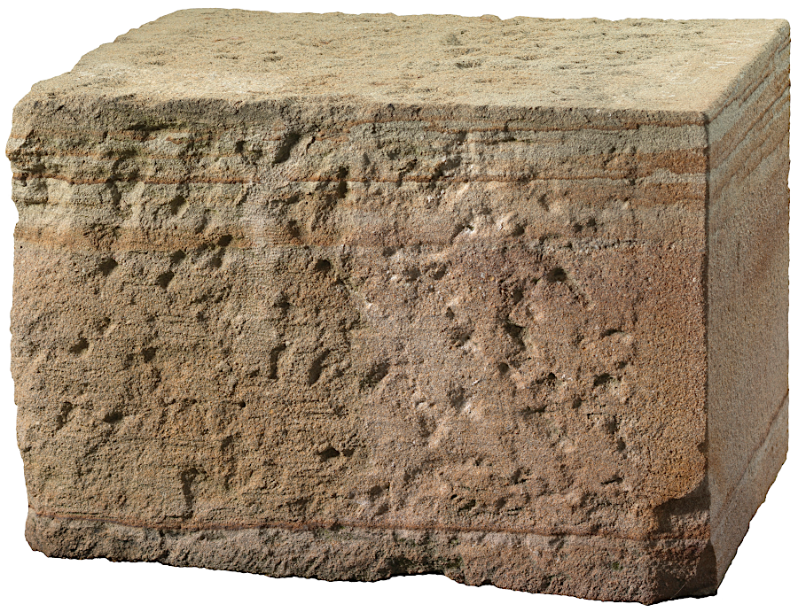 only one side of the sandstone block, exposed on the exterior of the Capitol, was made smooth