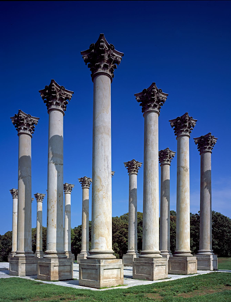 22 of the 24 original (1828) columns of the Capitol are now reinstalled at the US National Arboretum
