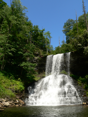 the mountainous topography of southwestern Virginia resulted in tourist attractions such as Cascades on Little Stony Creek (Giles County)