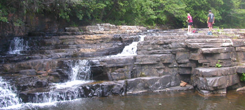 Dismal Falls (Giles County) drops a dozen feet over resistant Silurian-age Keefer sandstone