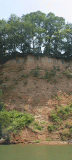 cliff eroding to recycle sediments