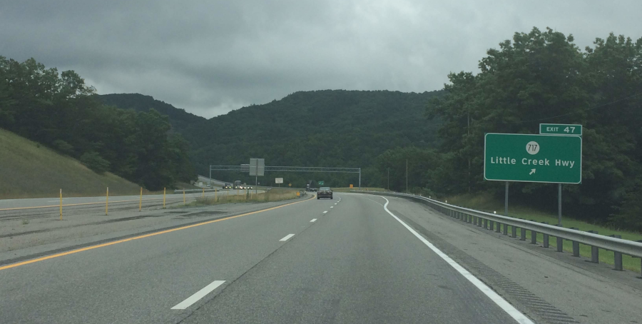 I-77 cuts through the mountains in Bland County
