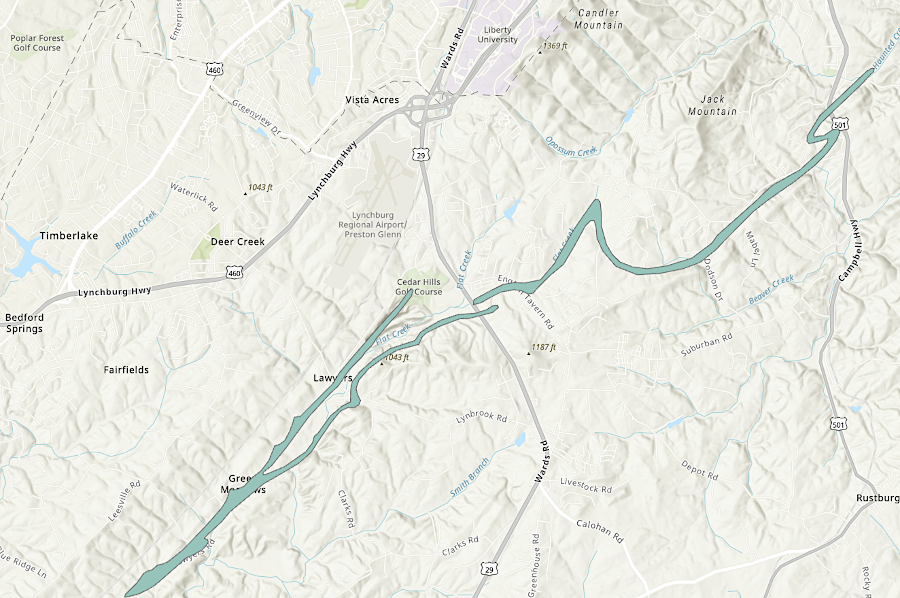 there are units with Cambrian/Precambrian marble within the Alligator Back formation near Lynchburg