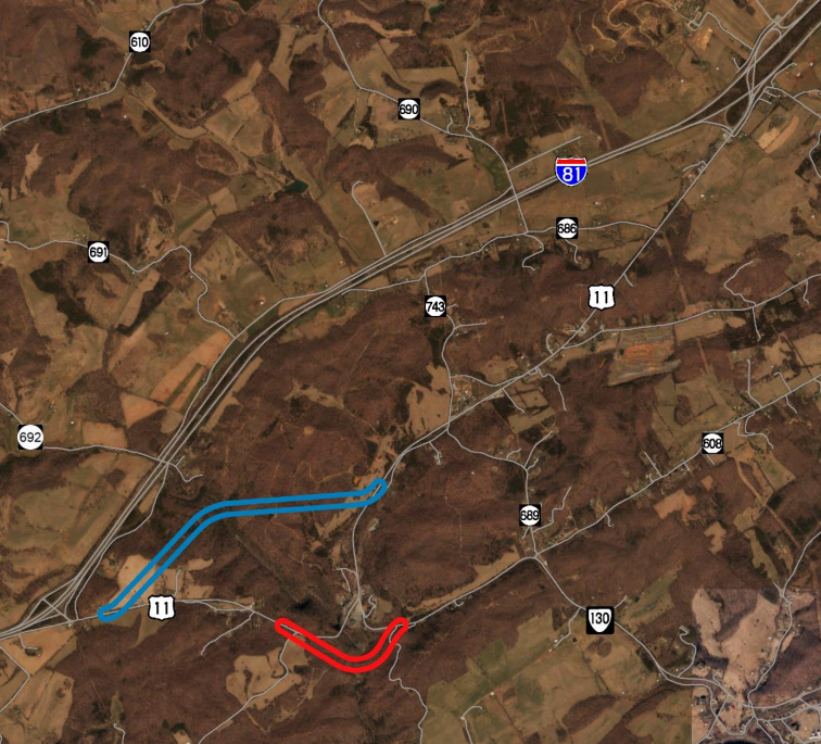 two alternatives were identified in 2019 to move Route 11 off Natural Bridge