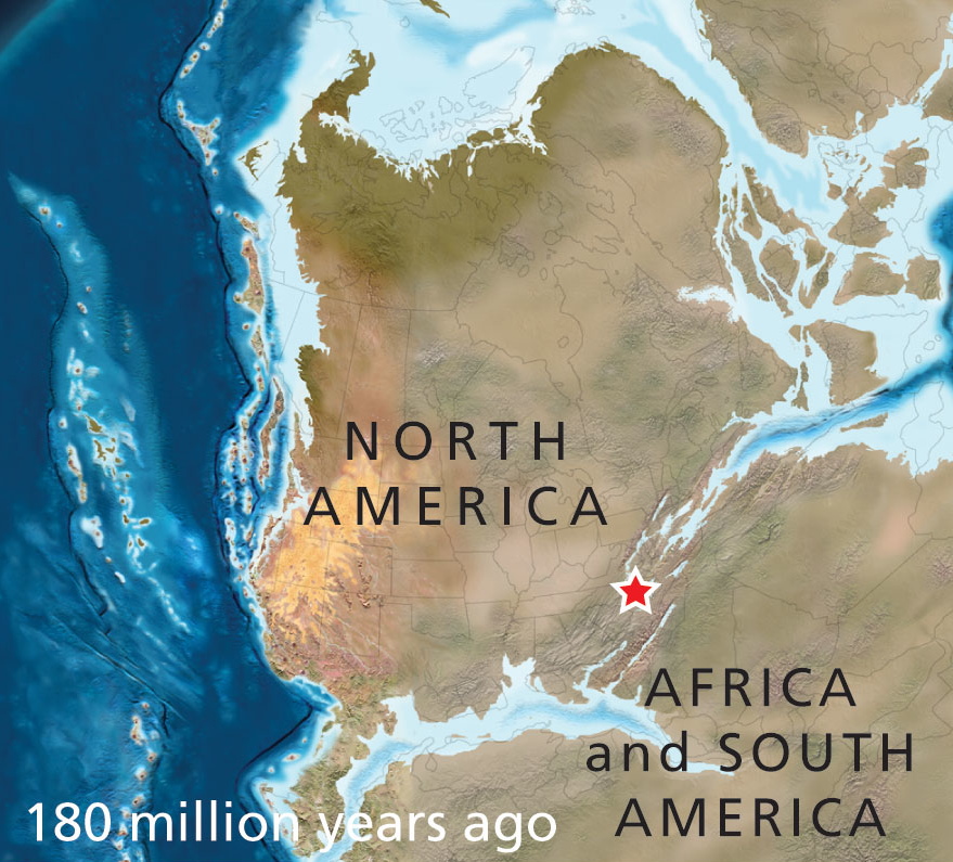 as tectonic plates moved over the last 230 million years, what is now Virginia went from the middle of Pangea to the middle of the North American Plate