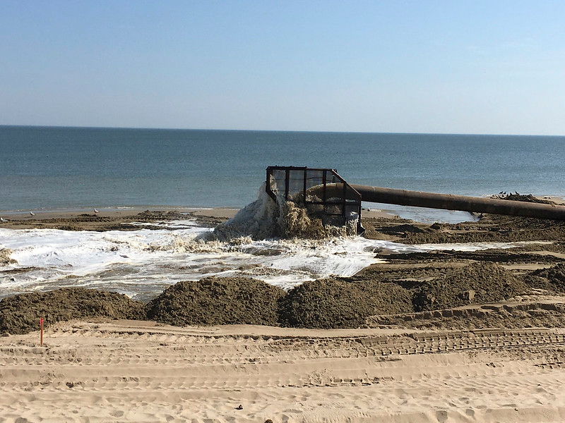 sand was pumped from the bottom of Chesapeake Bay onto the beach at Ocean View