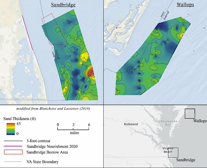 erosion and sorting has created economically-valuable titanium deposits on the Coastal Plain and Outer Continental Shelf