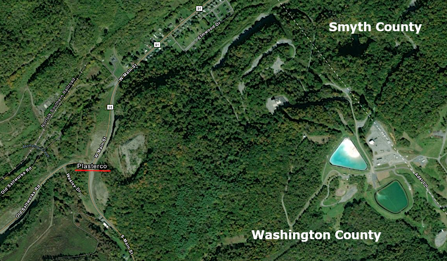 Plasterco is in Washington County, near the Smyth County border