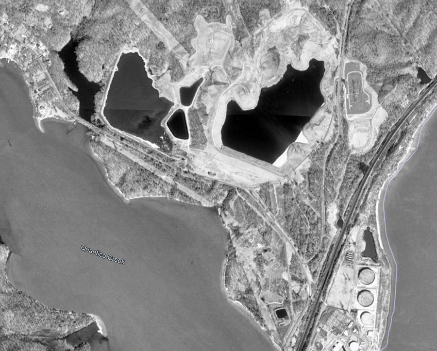 in 1993, there were five ponds storing coal ash at Possum Point