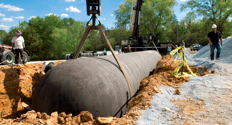 propane can be trucked to areas not connected to a pipeline, and distributed from underground tanks to an entire subdivision