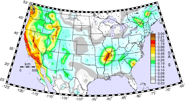 compared to other parts of the United States, Virginia has relatively low risk of damaging earthquakes