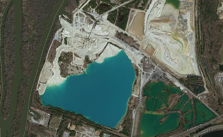 the Puddledock Sand and Gravel quarry along the Appomattox River can sell material for local use near Petersburg, and barge it to Hampton Roads and Richmond
