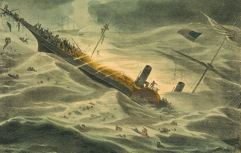 the 1857 sinking of the SS Central America triggered an economic recession (panic) that ended construction of the Manassas Gap Railroad