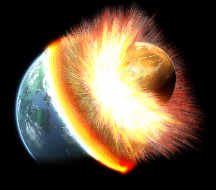 convection flow in the mantle may be related to the collision with Theia 4.5 billion years ago