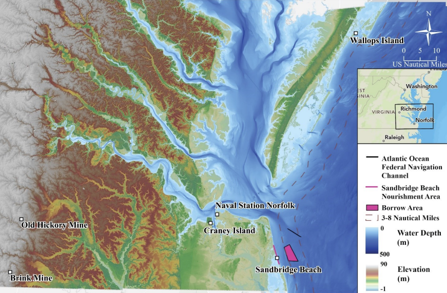 erosion and sorting has created economically-valuable titanium deposits on the Coastal Plain and Outer Continental Shelf