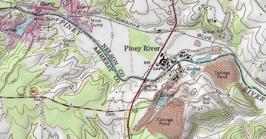 American Cyanamid Company mined and processed titanium ore on the Piney River from 1931-1971