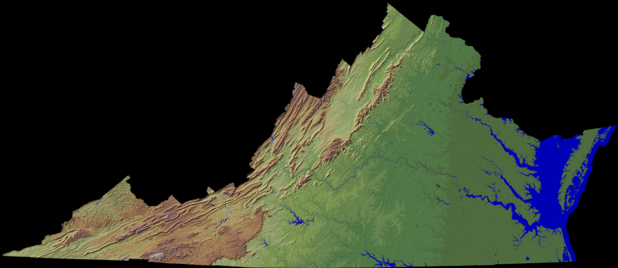 Virginia's current topography reflects over a billion years of geologic evolution
