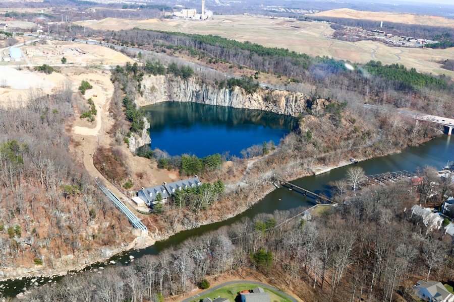 Vulcan's Graham Quarry on the Occoquan River has extracted granite from the mountains uplifted in the Taconic Orogeny
