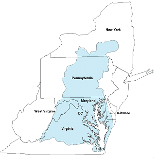 Chesapeake Bay watershed includes 6 states and the District of Columbia