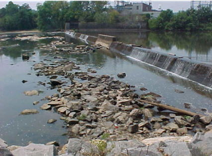 Brantley Dam on Dan River, before removal