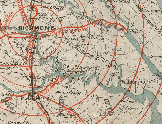 City Point, supply base for the Union armies during siege of Petersburg in 1864-65, was once part of the Charles City County