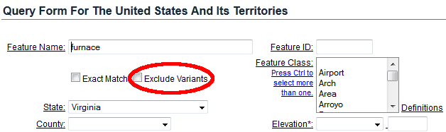 use GNIS to search for places with furnace in name