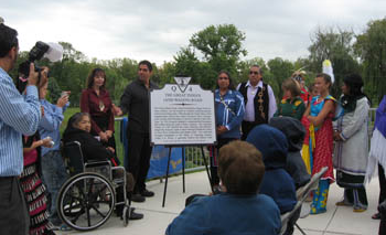 dedication of highway marker for The Great Indian (Wagon) Road