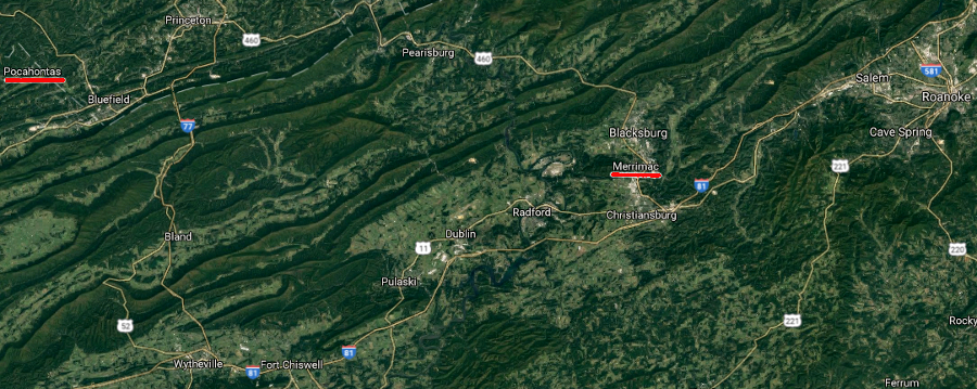 Merrimac Mine suuposedly supplied the CSS Virginia in 1862, but the major coal field developed later (in the 1880's) at Pocahontas