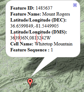 latitude and longitude for Mount Rogers