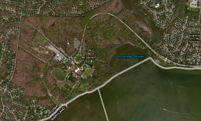 Mount Vernon today - is Stratford On The Potomac located on the Mansion House Farm, Muddy Hole Farm, or River Farm?