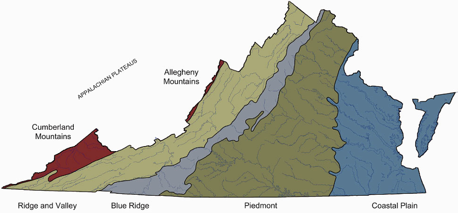 physiographic regions of Virginia