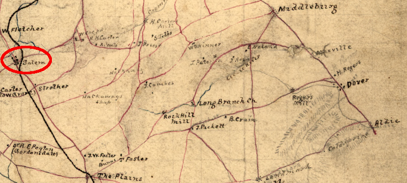 the Fauquier County community called Salem in 1862 is now called Marshall