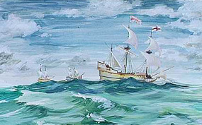 Susan Constant, Godspeed, and Discovery brought 104 colonists to Jamestown in 1607