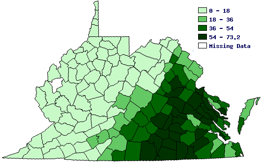 in 1860's, the percentage of the population held in slavery varied dramatically across Virginia - think that affected how people in the western counties viewed secession?