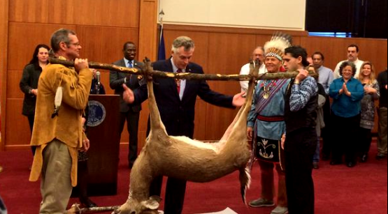 Pamunkey and Mattaponi leaders provided the ceremonial tax tribute in 2014 to Gov. McAuliffe