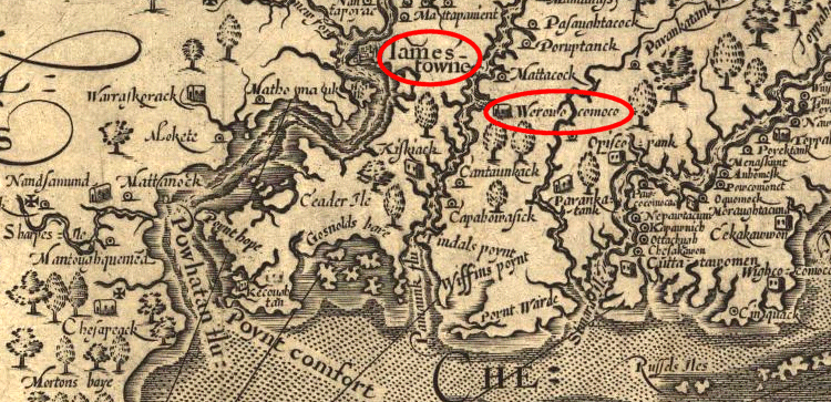 Werowocomoco was the capital of Tsenacommacah in 1607