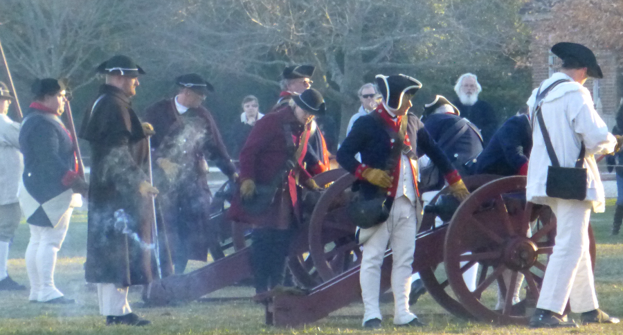cannon-firing demonstration at Colonial Williamsburg