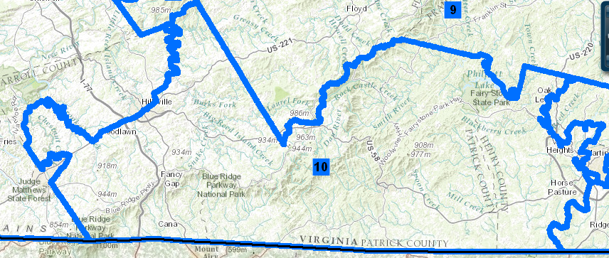 the 10th District in the House of Delegates, represented by the Minority Leader of the Democratic Party prior to the 2011 redistricting, was located in Southside Virginia