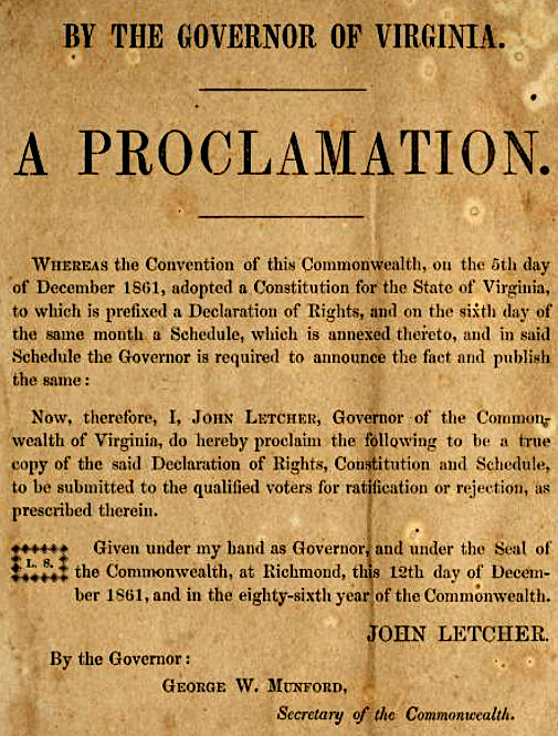 the 1861 Constitution was completed in December, 1861 by the special convention which had adopted the ordinance of secession the previous April