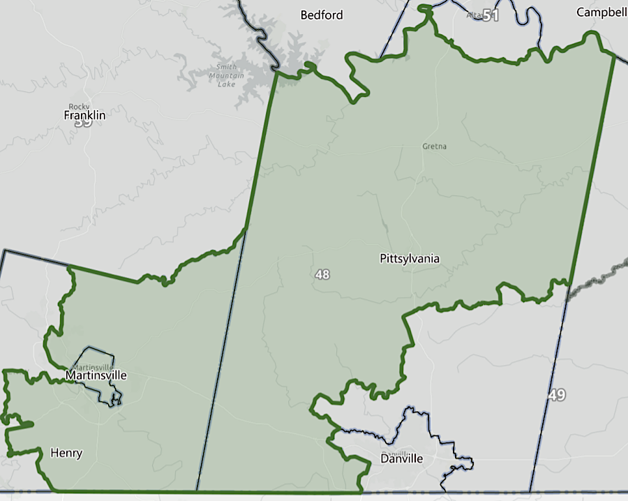 the Special Masters appointed by the Supreme Court of Virginia proposed a House of Delegates 48th District that did not combine Martinsville and Danville