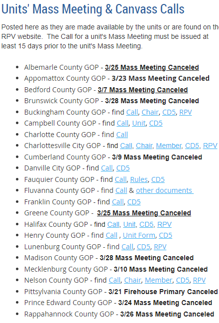 the coronavirus pandemic in 2020 disrupted the nomination process of the 5th Congressional District Republican Committee, forcing the cancellation of mass meetings