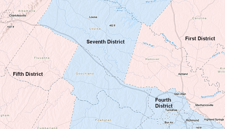 a Fifth District gerrymander based on political priorities could combine Charlottesville and Albemarle County with Democratic-leaning portions of Henrico County