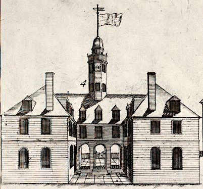 the Bodlein Plate shows the Capitol as it appeared before the 1747 fire
