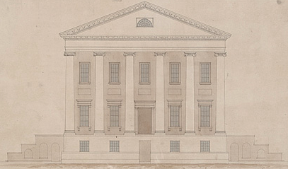 the steps on the South portico of the Capitol were not built, as Jefferson designed, in 1798