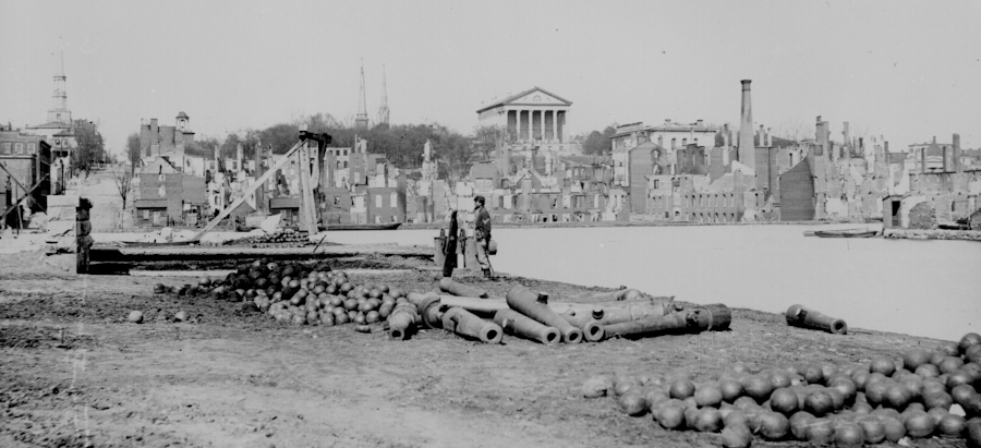 Virginia State Capitol after the Evacuation Fire in April, 1865